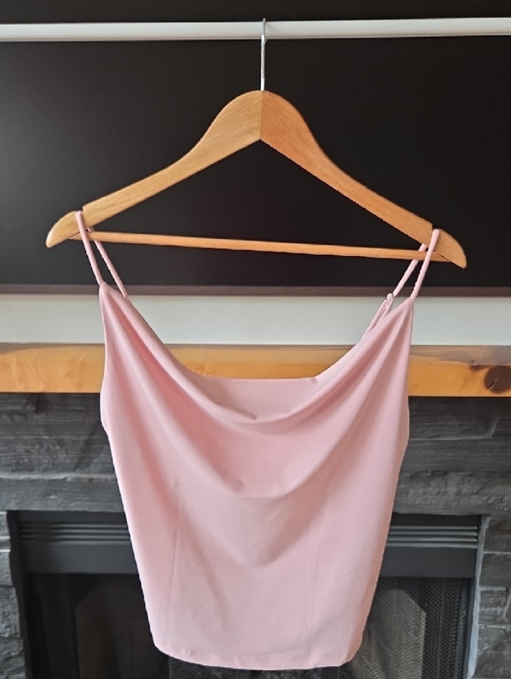 Pink Cowl Neck Tank Top